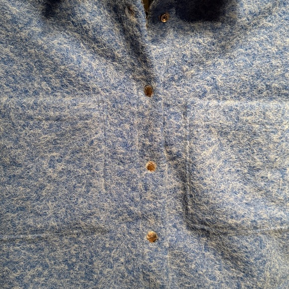 Blue marled snap jacket with breast pockets, fully lined women’s size medium NEW - Picture 4 of 7